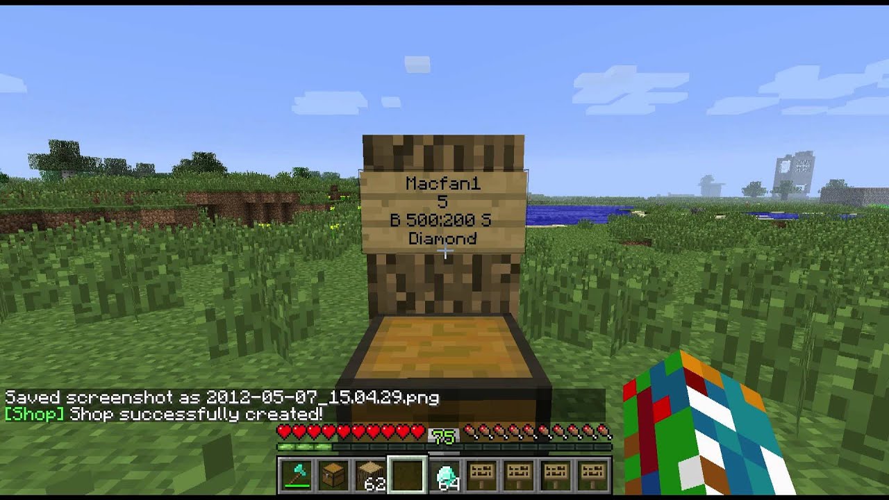 lazulicraft create a chestshop youtube chestshop format