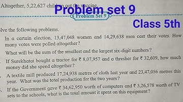 Problem set 9 class 5th maths | Addition and Subtraction