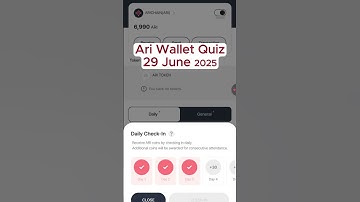 Ari Wallet Quiz 29 June | Ari Wallet Daily Quiz Today Answer | Arichain Quiz Today 29 June