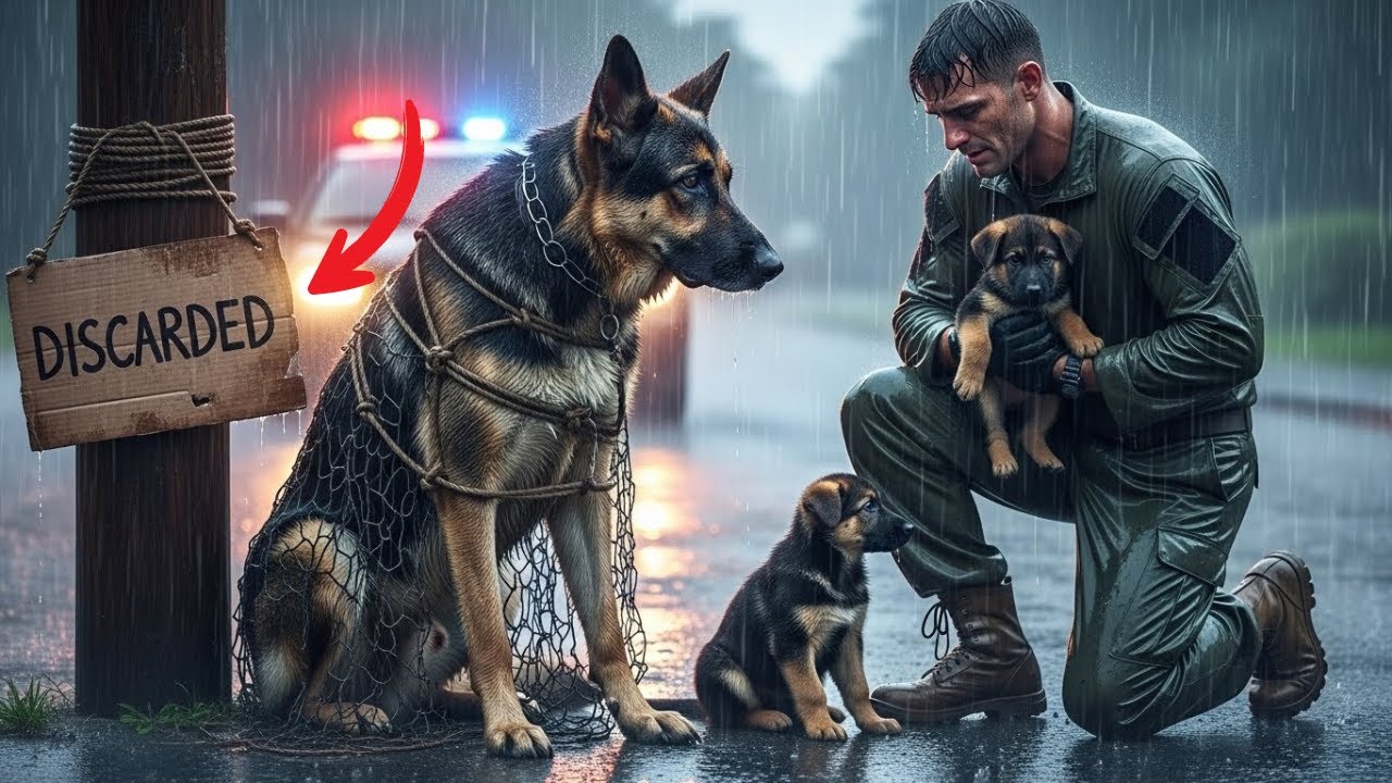 They Tied Her Up to Die… Until One Man Saved a Mother Dog and Her Puppies 💔🐶