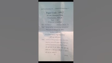 B.Com. 5th Semester Corporate Accounting Question Paper 2024–25 #mjpru #corporateaccounting #shorts