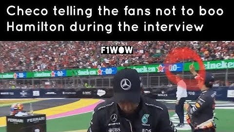 Checo Perez telling the fans not to boo at Lewis Hamilton || Mexican GP F1
