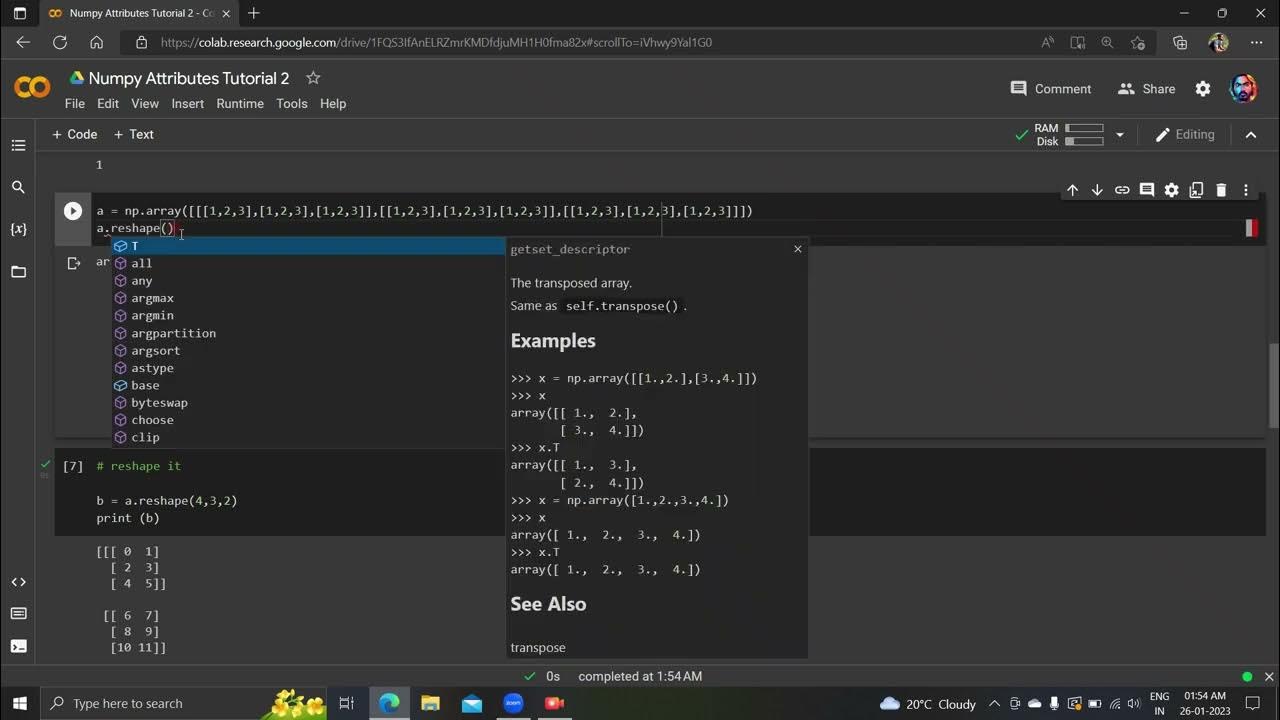 Numpy Attributes Tutorial 2 by Eduproper - YouTube