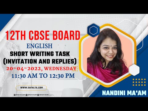 Class 12th CBSE TERM 2 | English | Short Writing Task (Invitation and Replies) | Nandini Ma'am