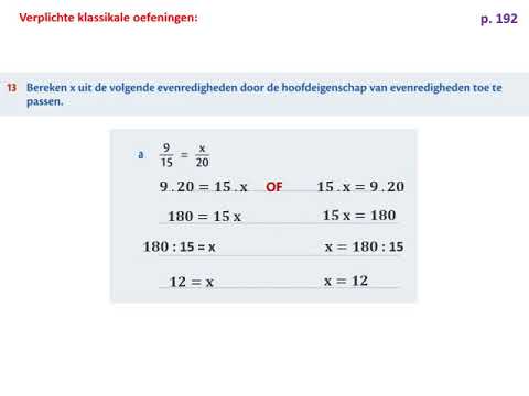 G13 14 Hoofdeigenschap van evenredigheden met bewijs