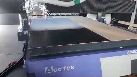 AKMZ2030 cnc router combined with oscillating knife cutting machine feedback from Namibia