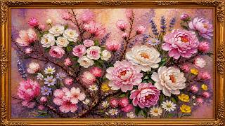 4K Floral Decor 🌸 Elegant TV Art Screen | Calm &amp; Stylish Home Ambience