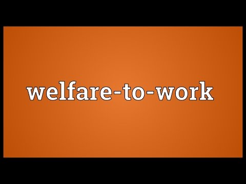 Welfare-to-work Meaning
