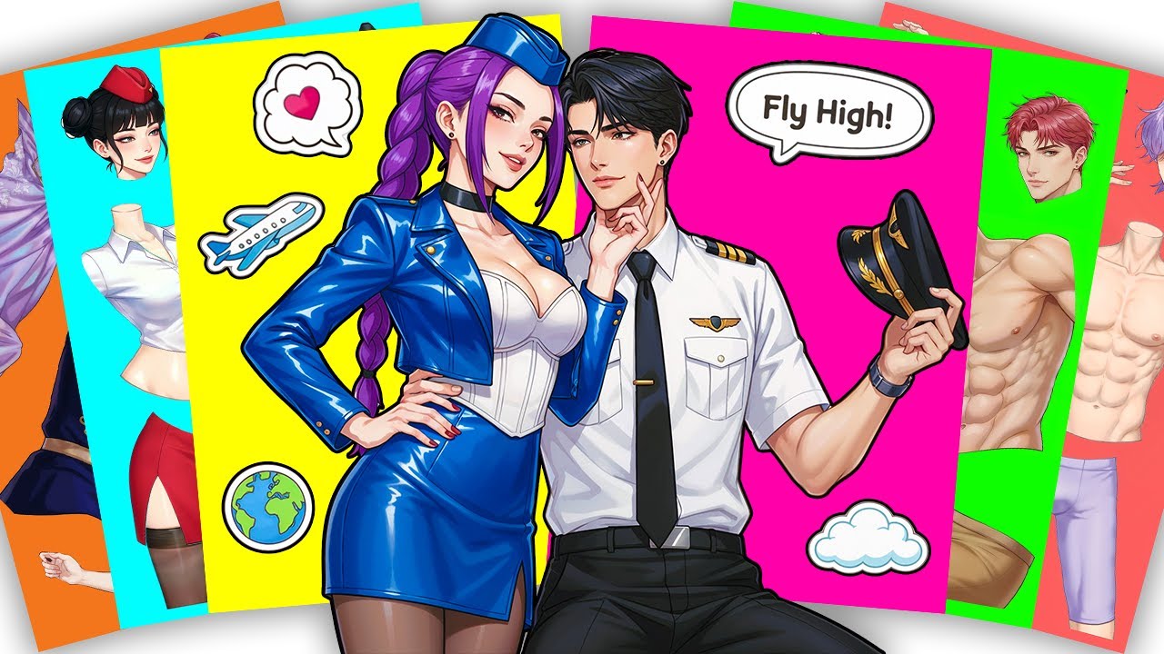 Love is in the air! ✈️💙 HUNTRIX RUMI x Captain SAJABOYS JINU - KPOP DEMON HUNTERS | Sticker Book DIY