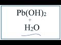 Lead(II) Hydroxide Solubility Concepts