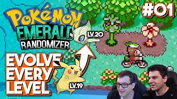 Pokemon Evolve Every Level Race vs Shenanagans | Pokemon Emerald Randomizer #1