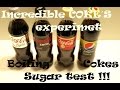 Science Experiments with Coca-Cola, Pepsi Cola, Cola Light & Coca Cola. Suggar Test