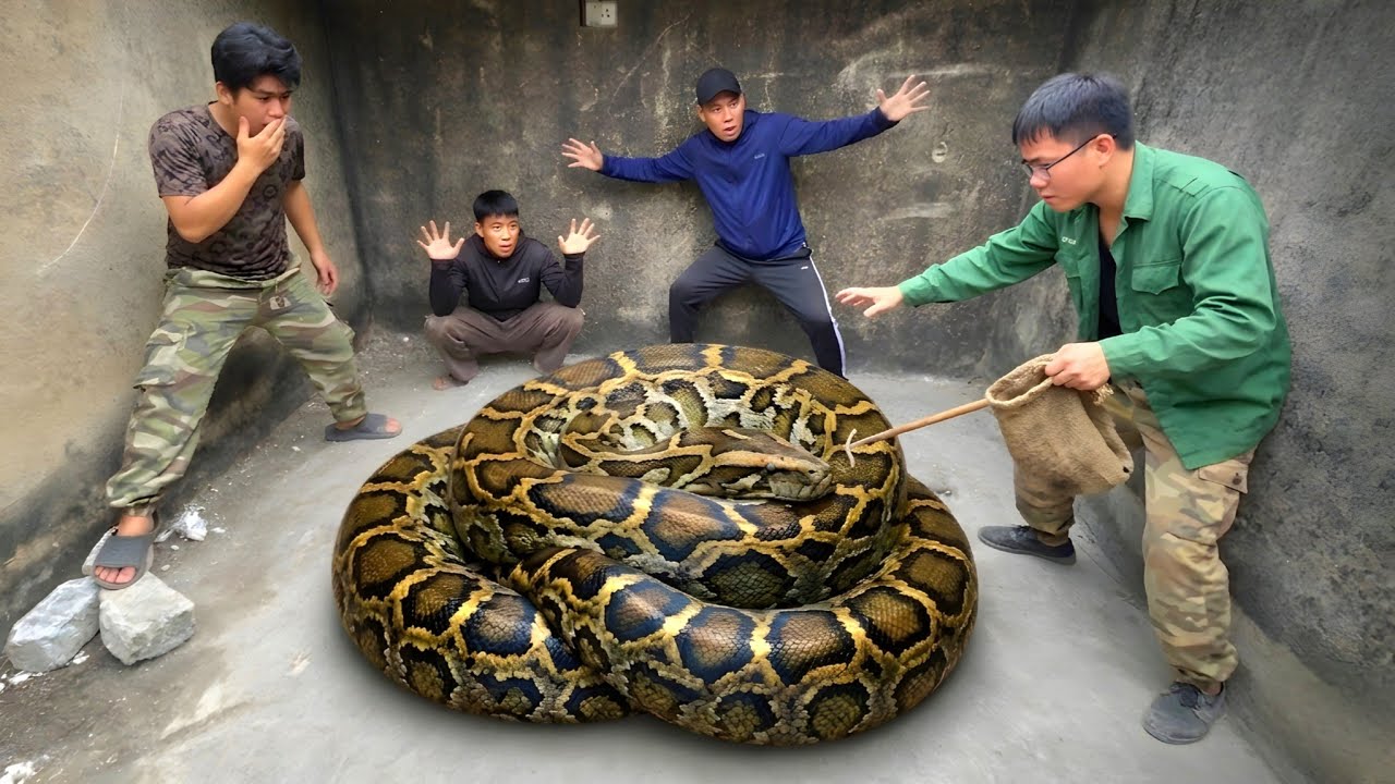 king python89 | brave hunter catches giant pythons,... Brave Expert Rescues Young Man From Giant Golden Pythons - YouTube