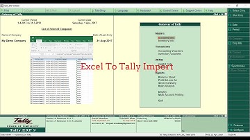 Excel To Tally Import Sales & Purchase