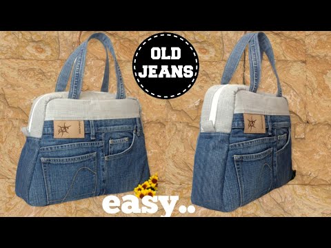 DIY TRAVEL BAG FROM OLD JEANS - YouTube