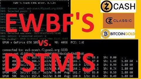 DSTM vs EWBF Zcash Equihash miner COMPARE / gtx 1050ti Stock settings 🔥🔥🔥