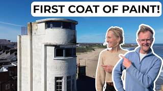 Wk 9 | First Exterior Paint & Wife Jaemi Tours The Tower! | Our Tower Home Build Diary
