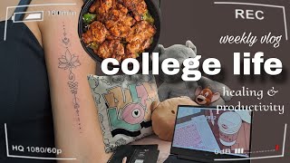 College Student's Mini Vlog | Working, Getting a Tattoo, Shopping, Meditating and Relaxing 😌🍵