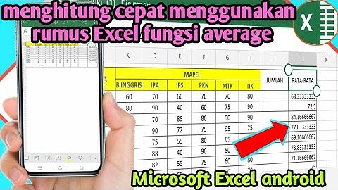 cara cepat menghitung nilai rata rata dengan rumus Excel average di hp android