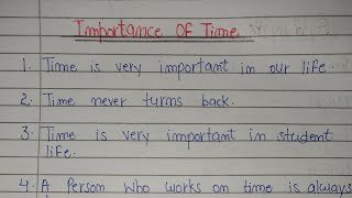 Importance of  time || 10 line essay on importance of time || essay in english.#english