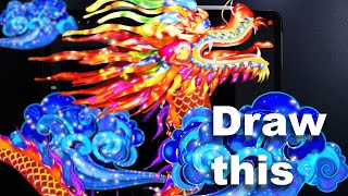 how to draw Chinese new year.  draw this Chinese dragon lights screenshot 2