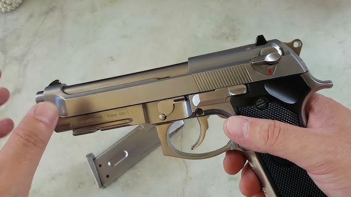 PISTOLA AIRSOFT BERETTA M9 INOX GBB WE 