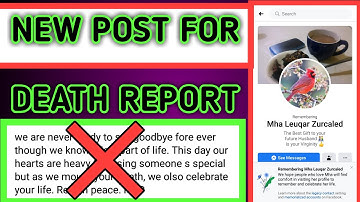 Memorialize Fb Account new post||death report new trick||BY MISS TRICKER