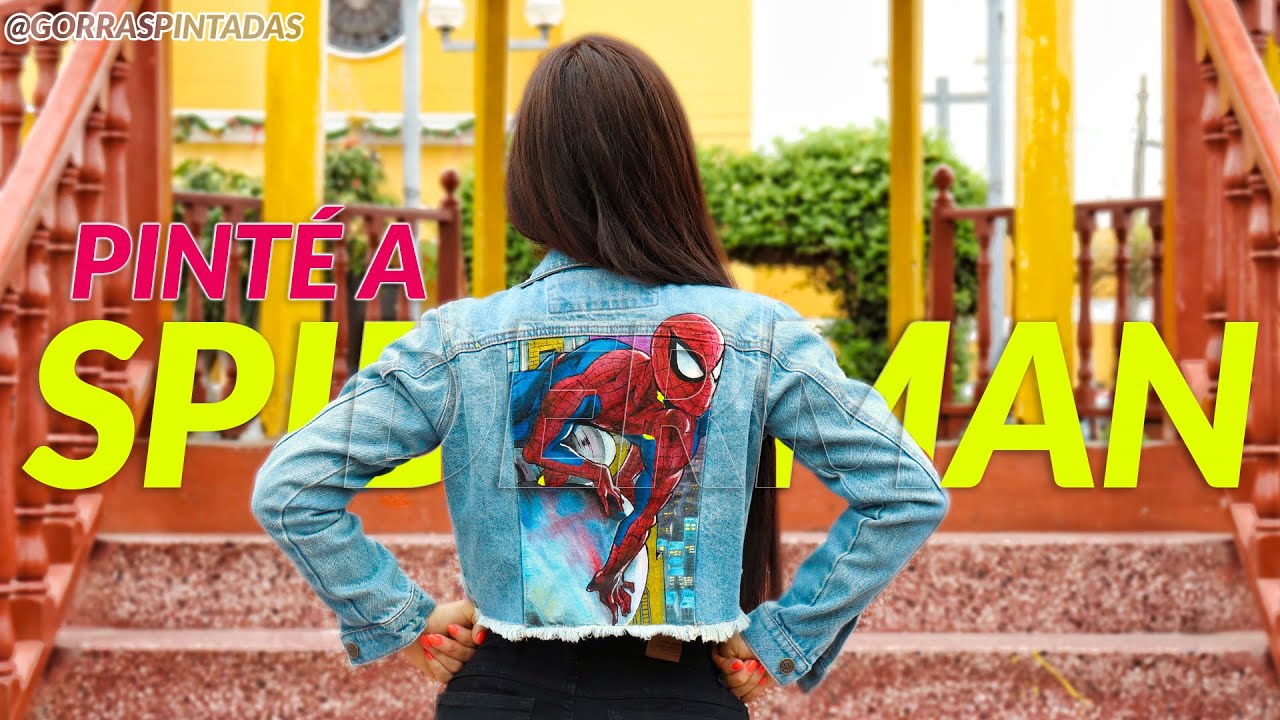 PINTE UNA CHAQUETA DE SPIDERMAN | CUSTOM DENIM JACKET SPIDERMAN -