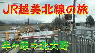 【実車】前面展望！　JR越美北線（九頭竜線）の旅⑭　牛ヶ原駅⇒北大野駅