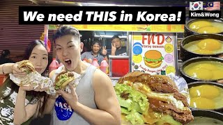 Korean gf wants to bring this RAMLY BURGER shop to Korea!  Eng/Malay Sub #ramlyburger #sedap