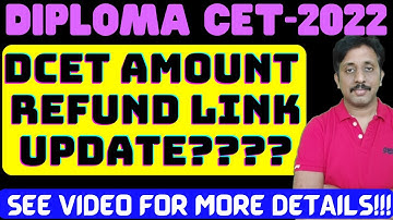 DCET 2022 AMOUNT REFUND LINK UPDATE!!!!! |DCET 2022 #nammdiploma #nammvtu