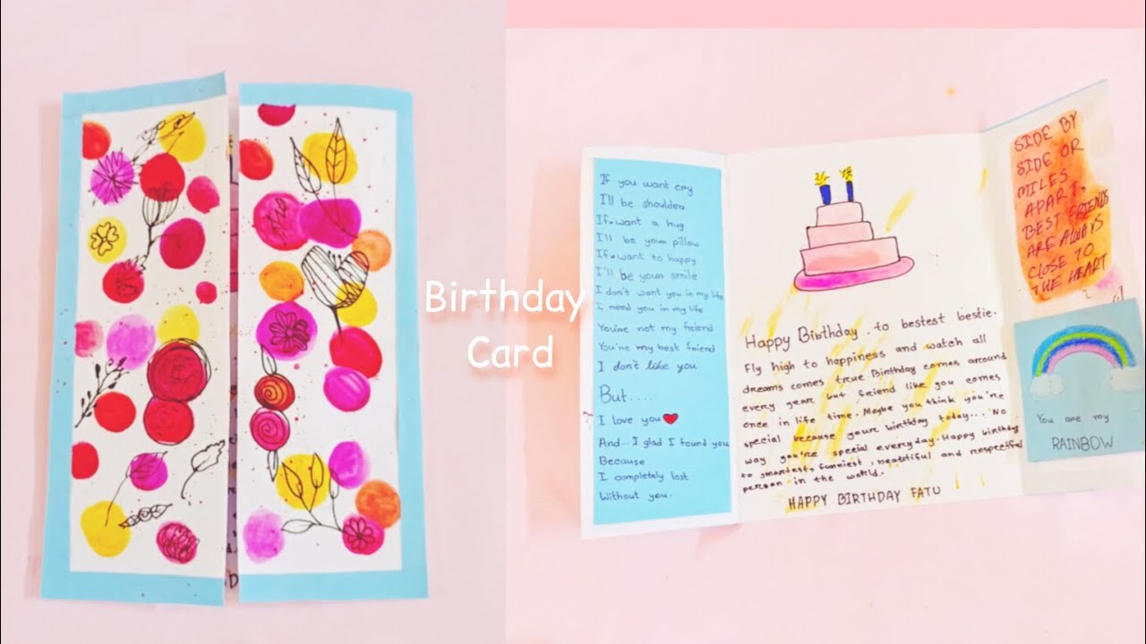 Birthday card for best friend || How to make birthday card || Birthday ...