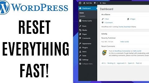 How to reset everything on WordPress ll Reset Wordpress to Default