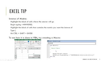 Systems of Linear Equations using Inverse Matrix in Excel