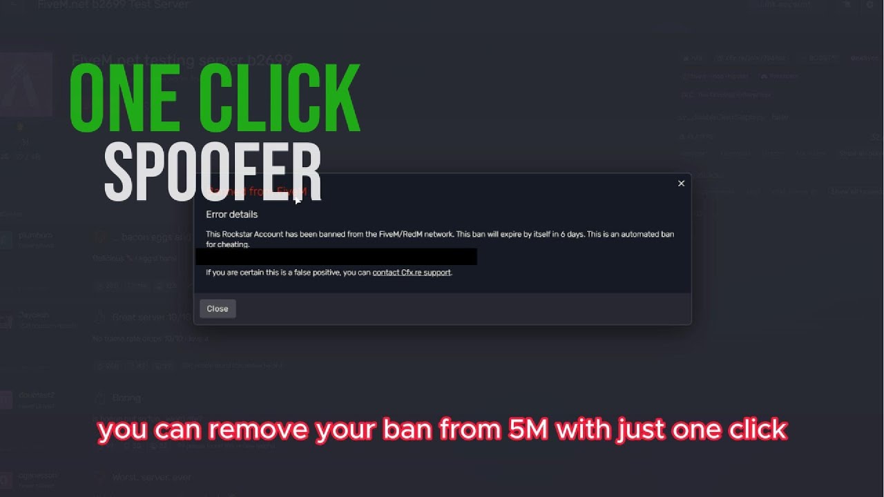 FiveM Spoofer One Click to Unban Working How to remove bans (Server & Global) GTA RP 5M YouTube