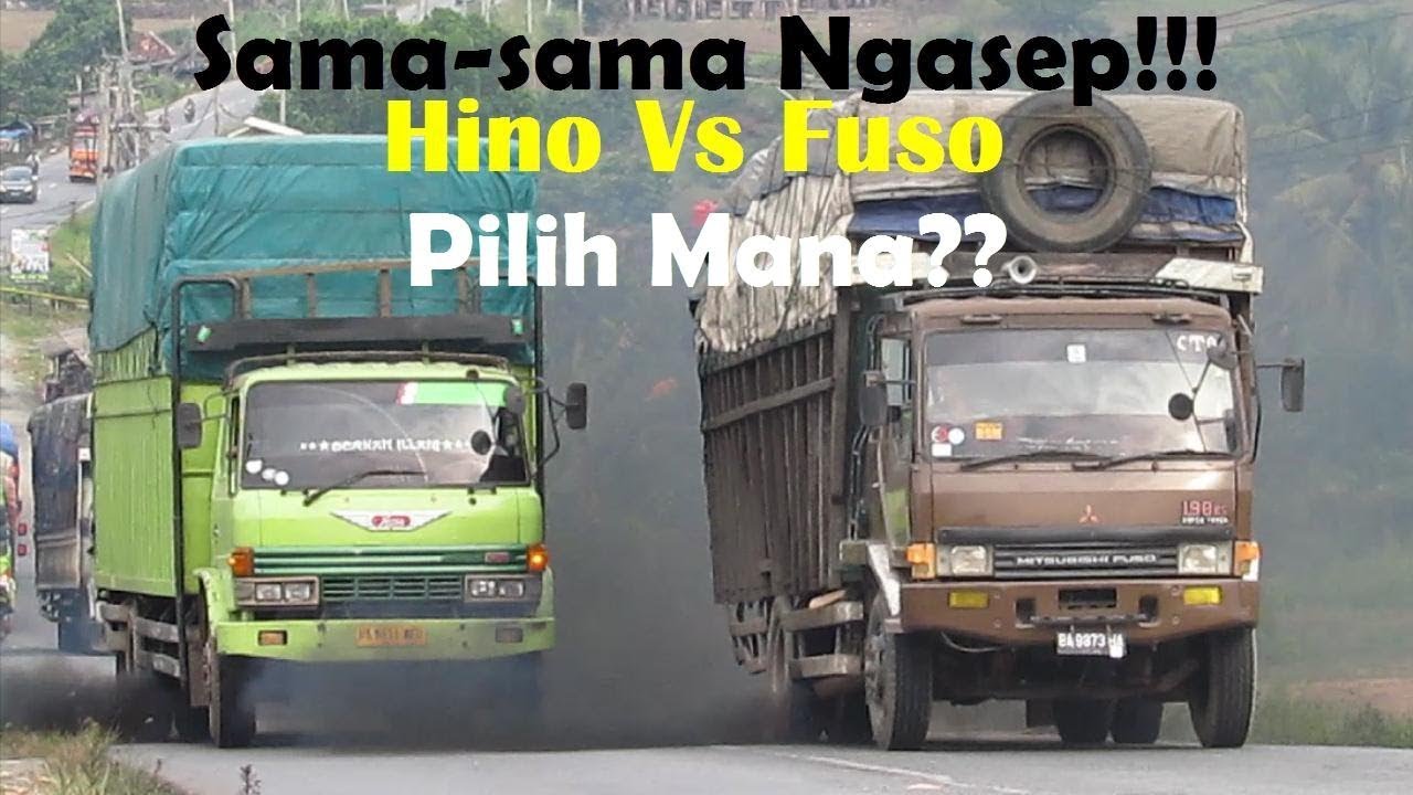 Melihat Kekuatan Hino  Vs Fuso  Dijalan Menanjak Lintas 