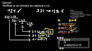 Programa capicúa o espejo en Pseudocódigo