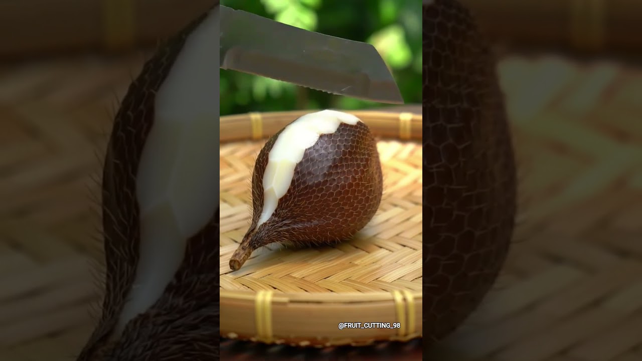 🐍 Rare Black Snake Fruit Cutting | Exotic ASMR Delight 🍑✨