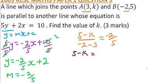 2009 KCSE MATHEMATICS PAPER 1 QUESTION 9