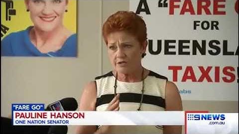 Pauline Hanson supports Taxi owners and calls for a level playing field