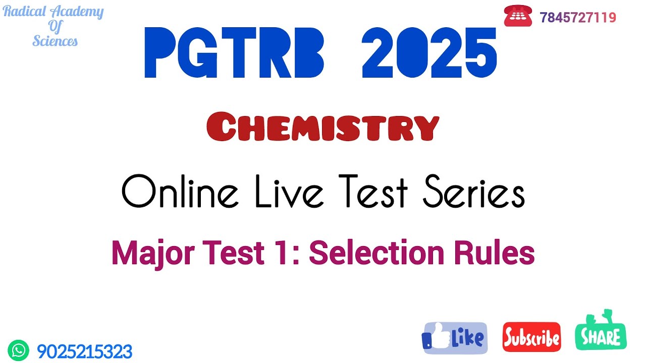 PGTRB | TRB Asst. Professor | d-d transition | Selection Rules 