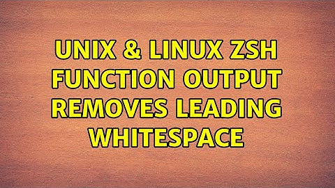 Unix & Linux: zsh function output removes leading whitespace (2 Solutions!!)