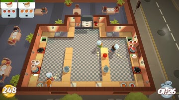 [World Record] Overcooked Level 2-2 3 player coop 3 stars score 418