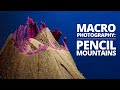 Pencil shaving macro mountains + super simple focus stacking method in Photoshop.