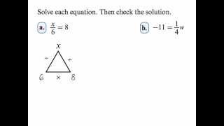 Solving Multiplication and Division Equations using Fact Family Triangles