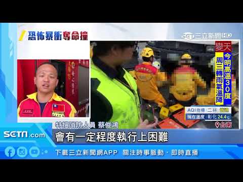 21噸水泥車壓騎士　齊力扛車搶救｜三立新聞台