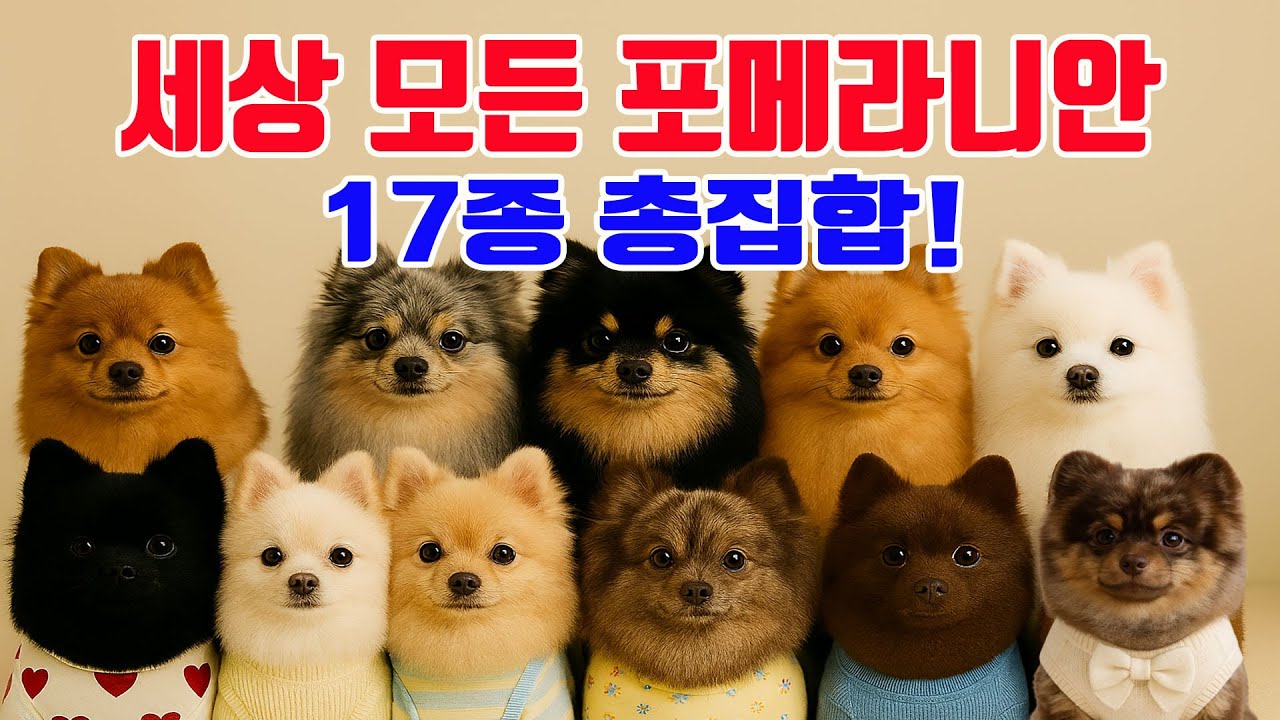 세상에 있는 포메라니안 17종 총 집합 이게 다 같은 견종이라고?