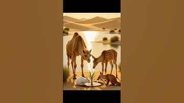 The camel saves the date palm tree from drying up by seeing water😭 #ai #tree #plants #water #shorts
