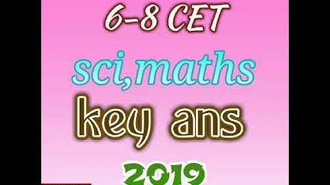 6-8 cet SCI,MATHS KEY ANS