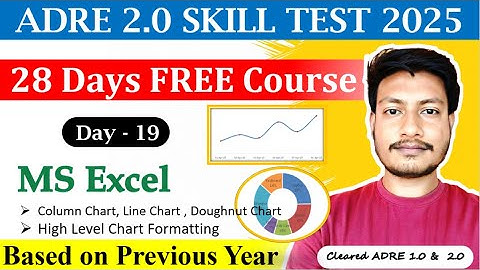 ADRE Skill Test 2025 || Day- 19 || MS Excel || Line, Column, Doughnut Chart || Maths Plus Assam